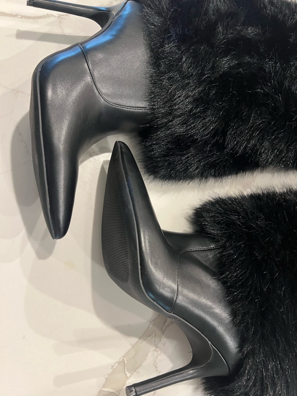 Fur thigh high boots 😍 please read the description before purchasing ty - Picture 5 of 6